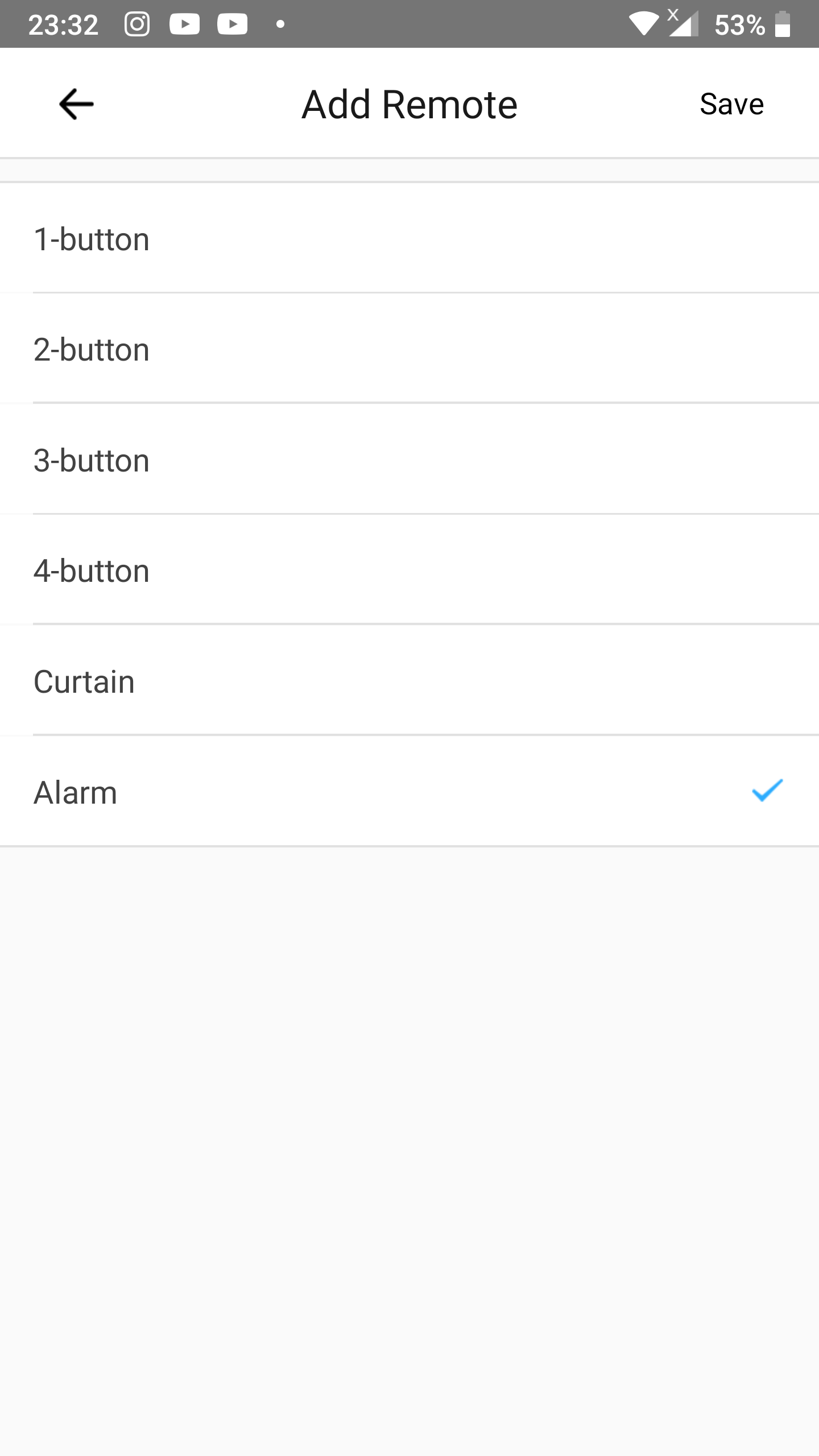 Add alarm to RF bridge in the eWeLink app