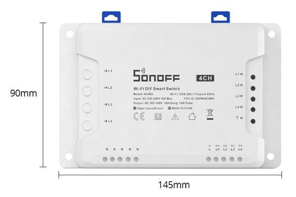 Sonoff 4CHPROR3 - Front view 2