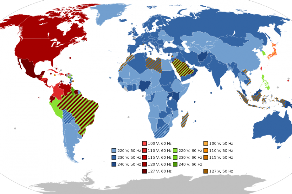 Nominal frequency and voltage by country
