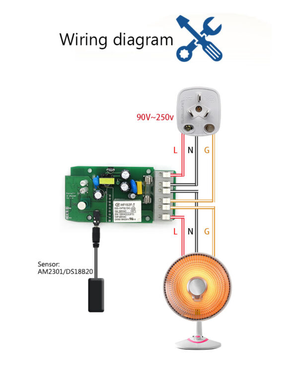 Sonoff TH10: wiring diagram