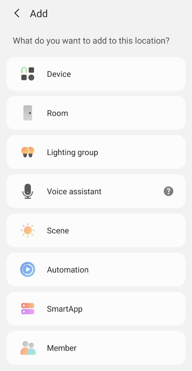 SmartThings linking - Step 2: Choose "Device"