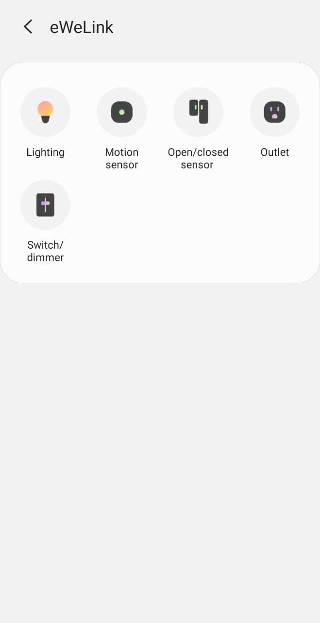 SmartThings linking - Step 3a 2: Choose a category of devices