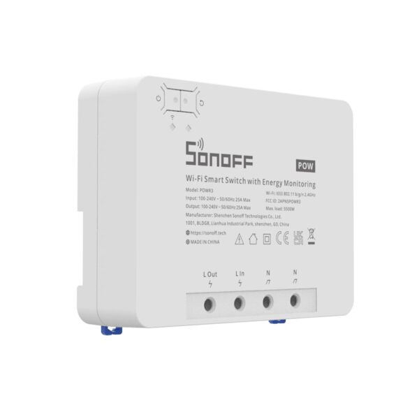 Sonoff POWR3: left and front