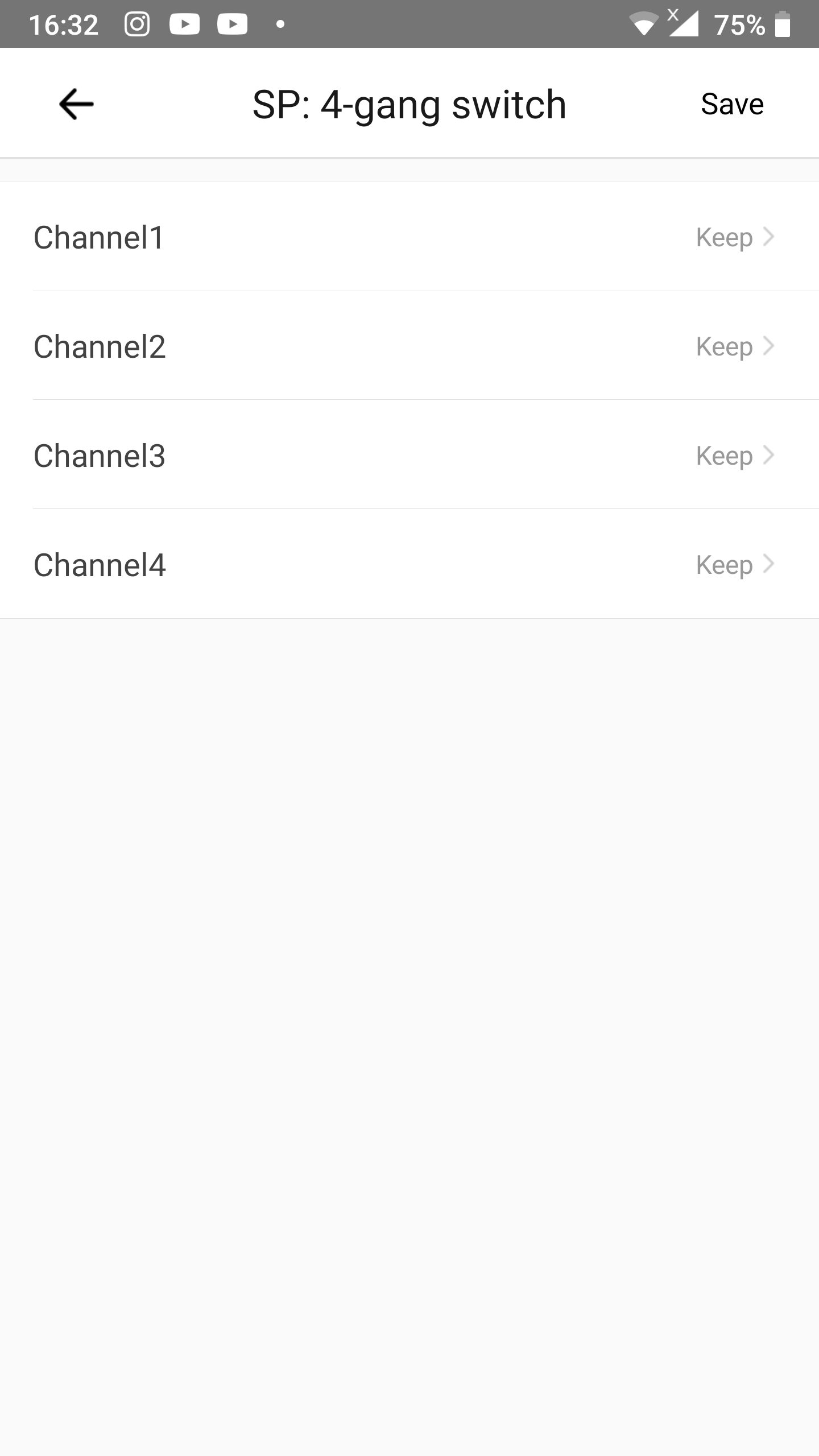 KB: Link 2 scenes to shortcuts in eWeLink Keyboard: unmodified channel actions 4-channel device