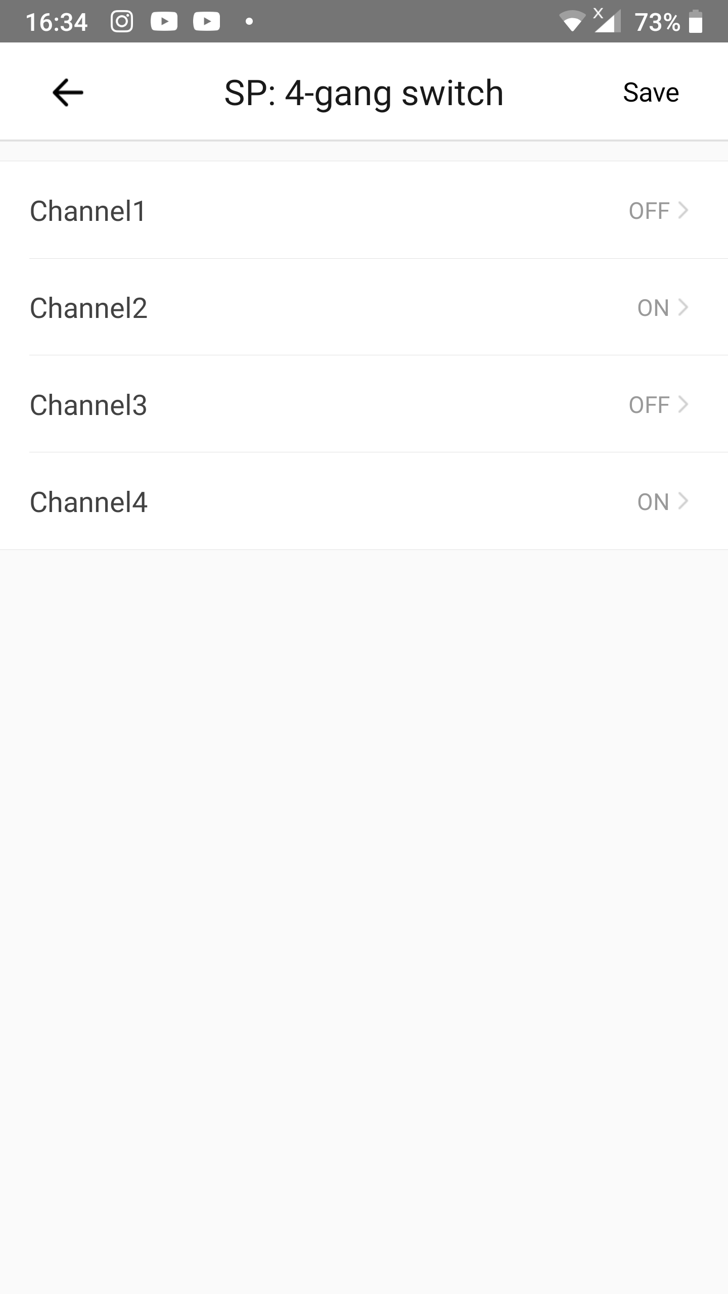 KB: Link 2 scenes to shortcuts in eWeLink Keyboard: even channels on actions 4-channel device