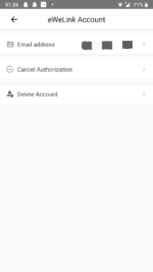 Ability to change email address in the eWeLink app