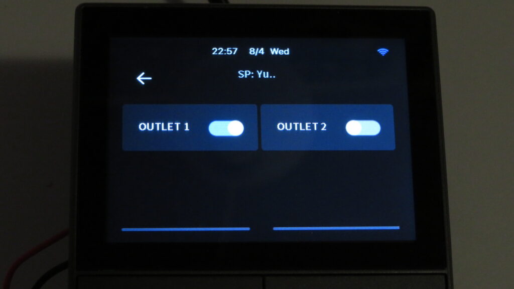 Sonoff NSPanel: 2-gang switch widget screen