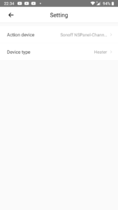 Sonoff NSPanel: thermostat settings
