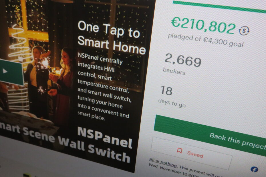 Sonoff NSpanel: 4904% funded
