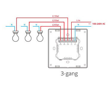 Sonoff M5-3C-8x: wiring scheme