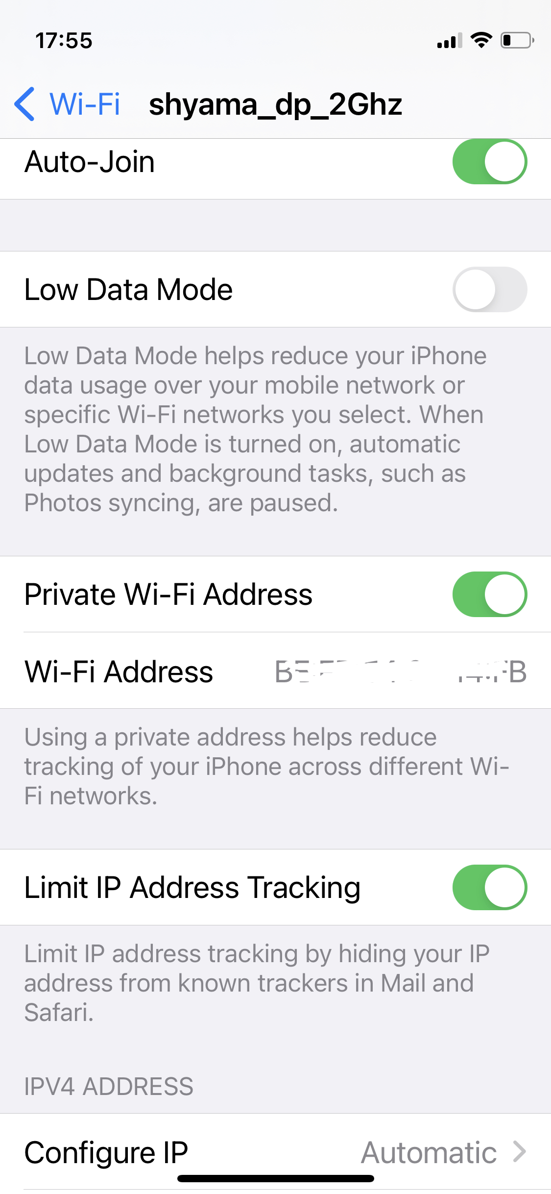 iOS pairing issue / SSID not prefilled: advanced settings for connected WiFi network