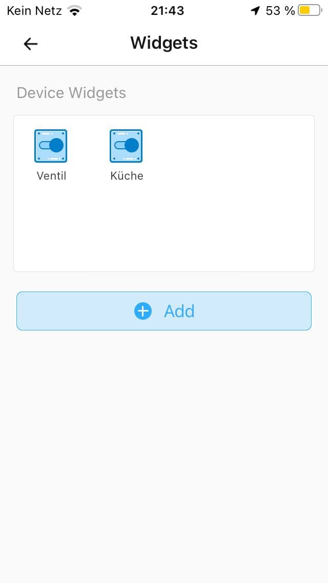 eWeLink widget on iOS Today View: already added devices to widget