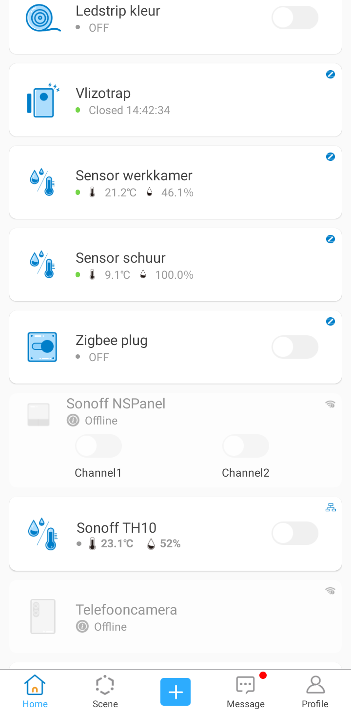 TH10/16 auto mode: Sonoff TH10 in homescreen eWeLink app
