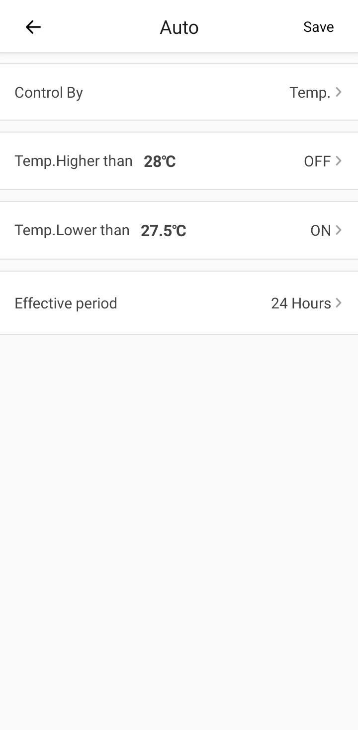 TH10/16 auto mode: auto schedule setting - till temp lower