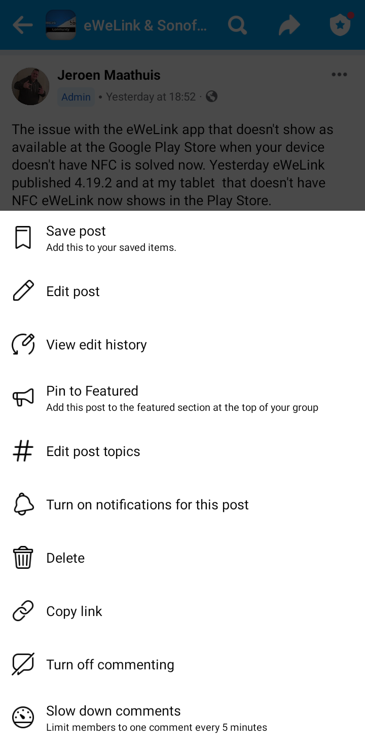 Facebook - Turn on post notifications - App - Step 2